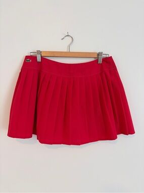 Lacoste Bright Red Pleated Mini Skirt